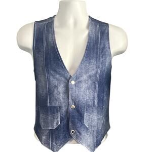 Andrew Christian Stretch Denim Vest Indigo Blue Large
